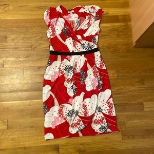 Red floral dress